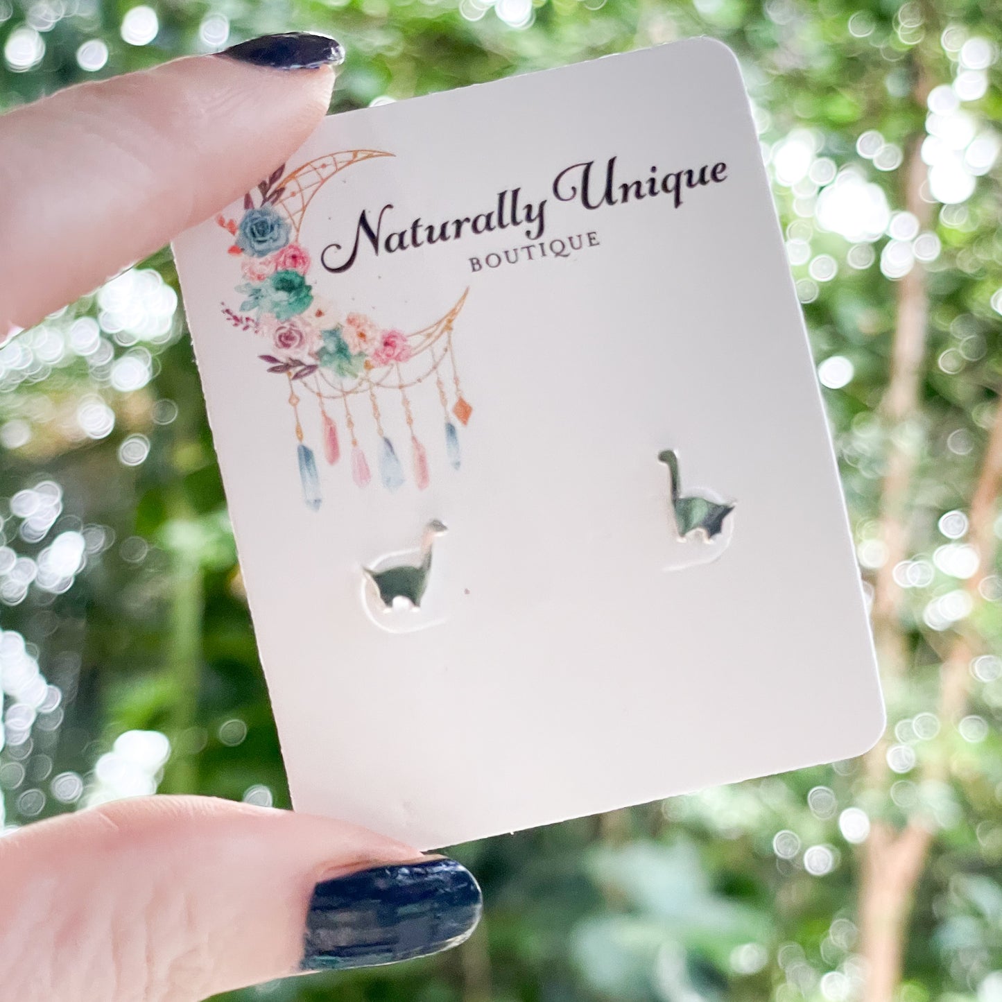 Dainty Dinosaur Studs - Solid Sterling Silver