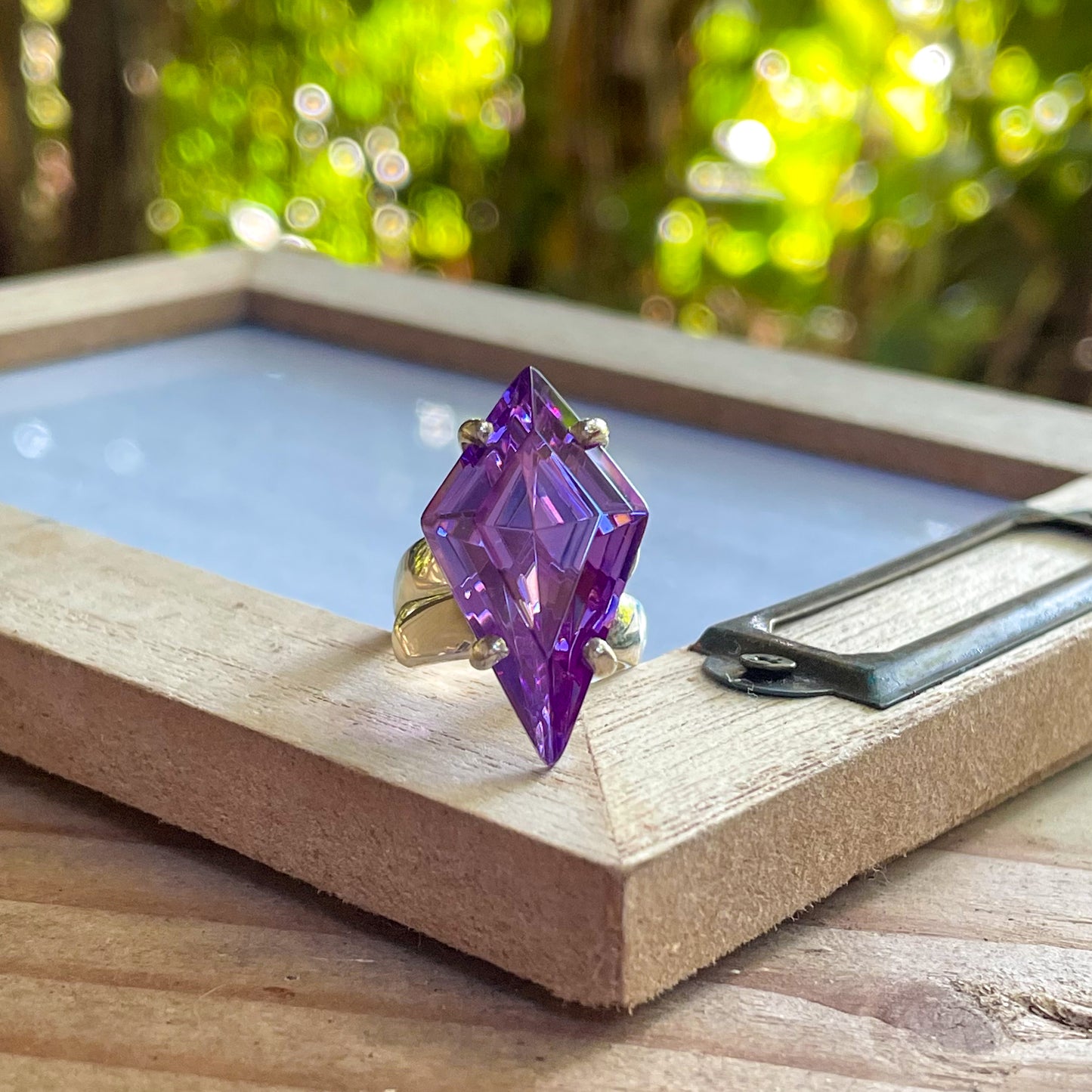 Colorful CZ Kite Prong Rings - Both Metals