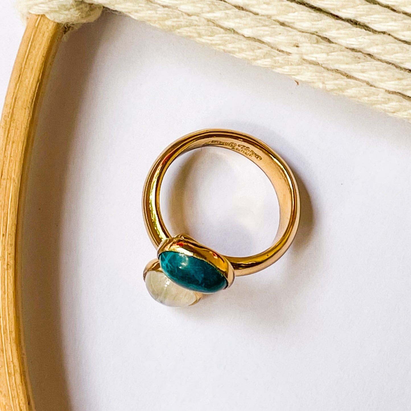 Chrysocolla & Moonstone Adjustable Bypass - Alchemia