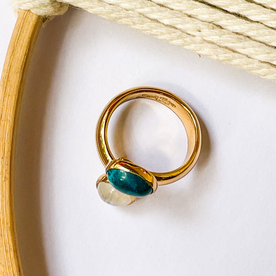 Chrysocolla & Moonstone Adjustable Bypass - Alchemia