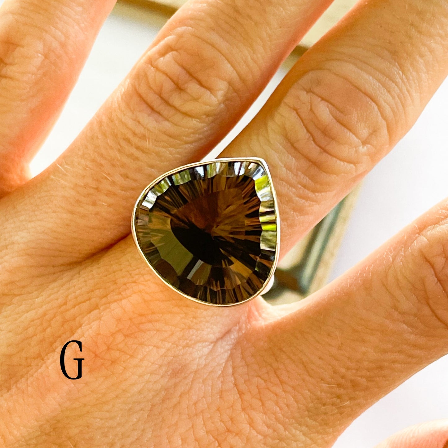 Statement Smokey Ring - Solid Sterling Silver