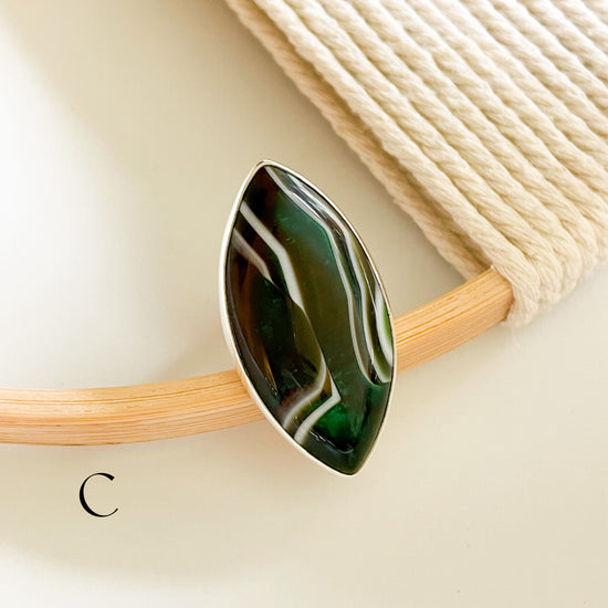 Statement Botswana Agate Rings - Both Metals
