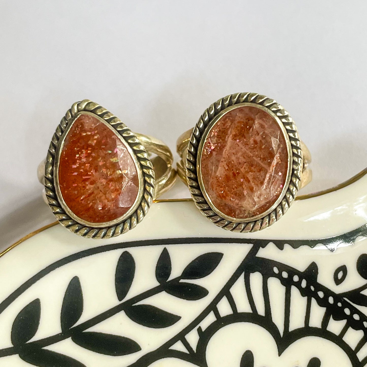 Sunstone Ring - Solid Sterling Silver