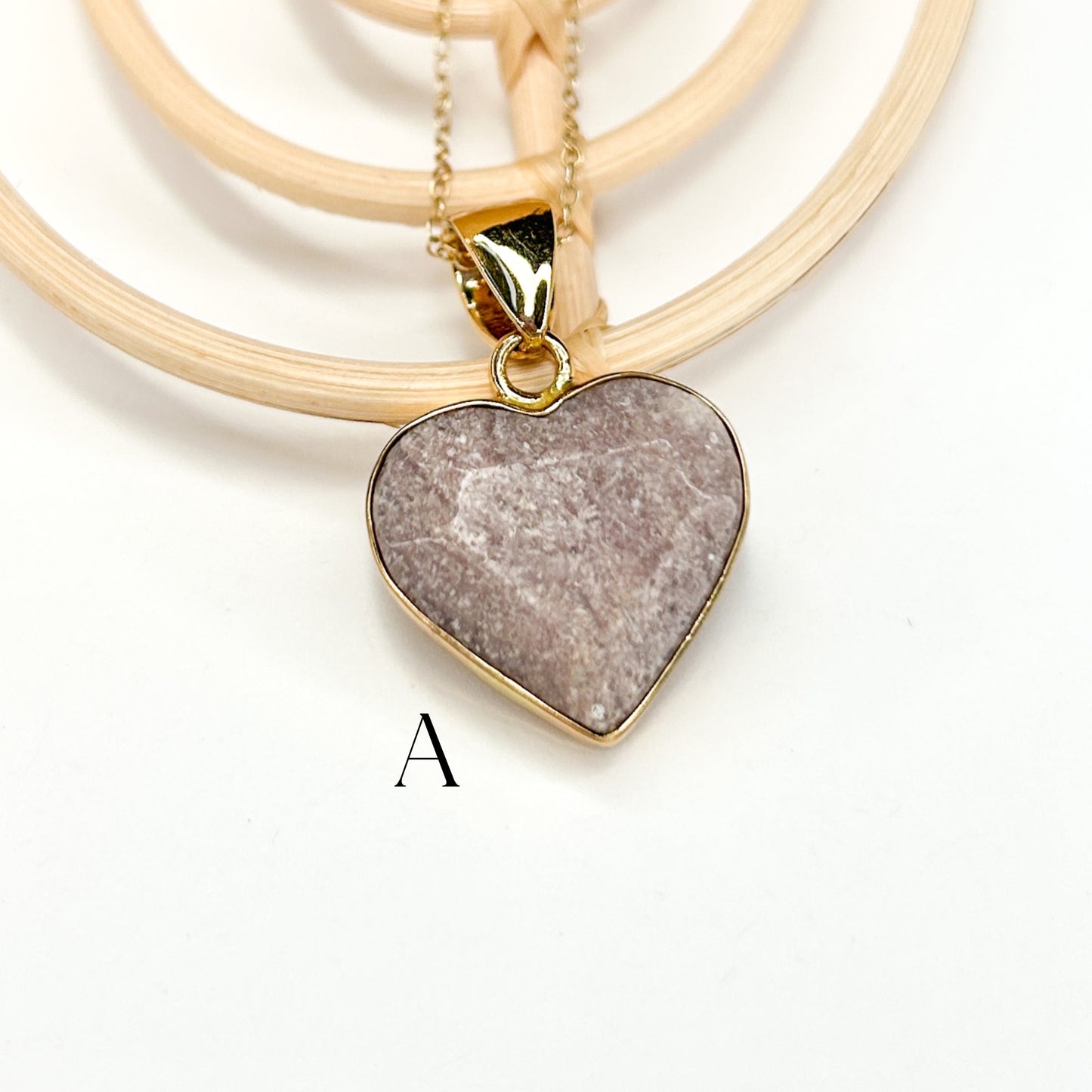Pink Amethyst Heart Pendant - Alchemia