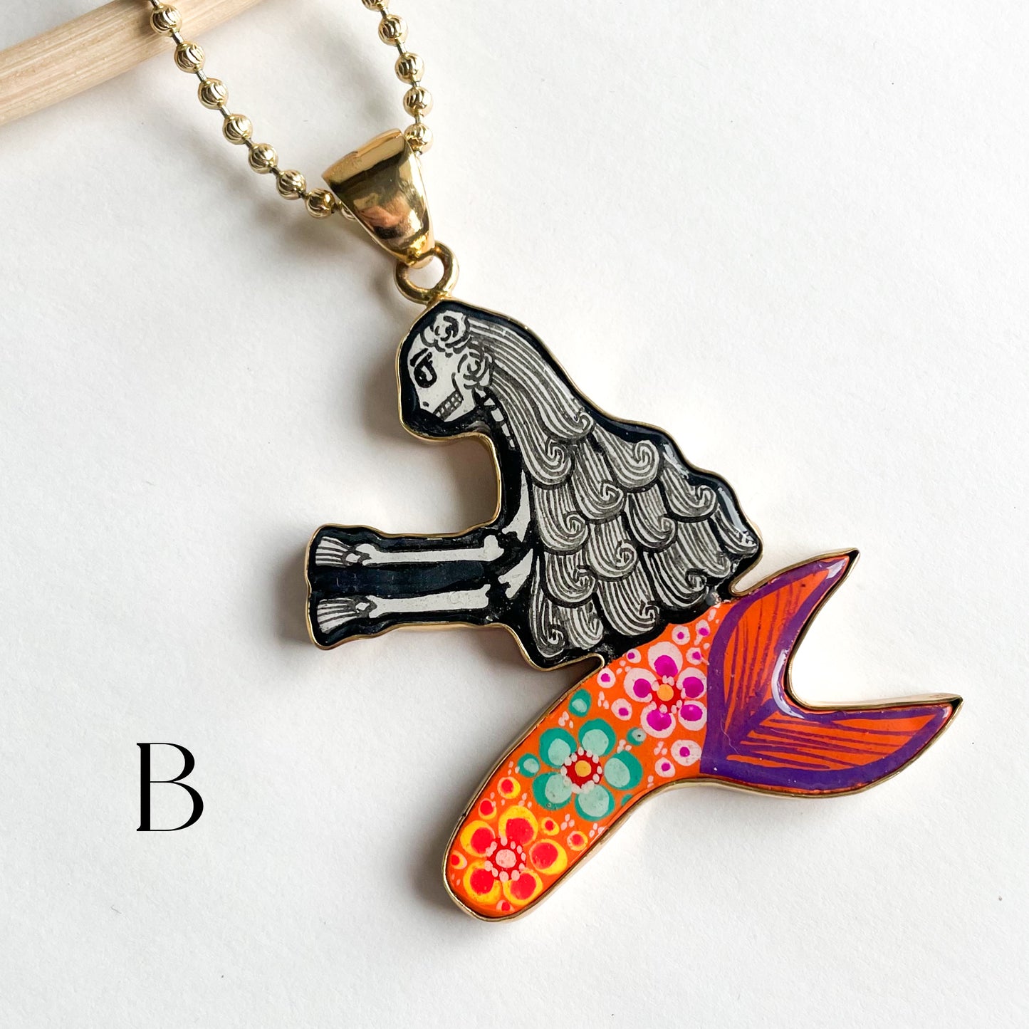 Hand Painted Mermaid Pendant - Alchemia
