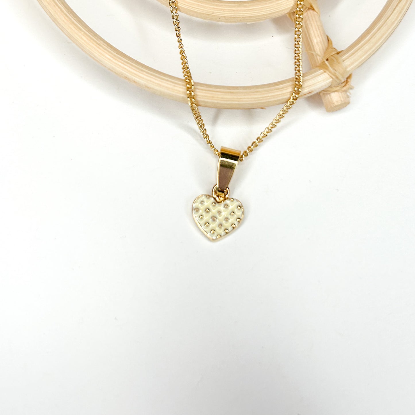 Heart Polka Dot Pendant - 18K Gold Filled