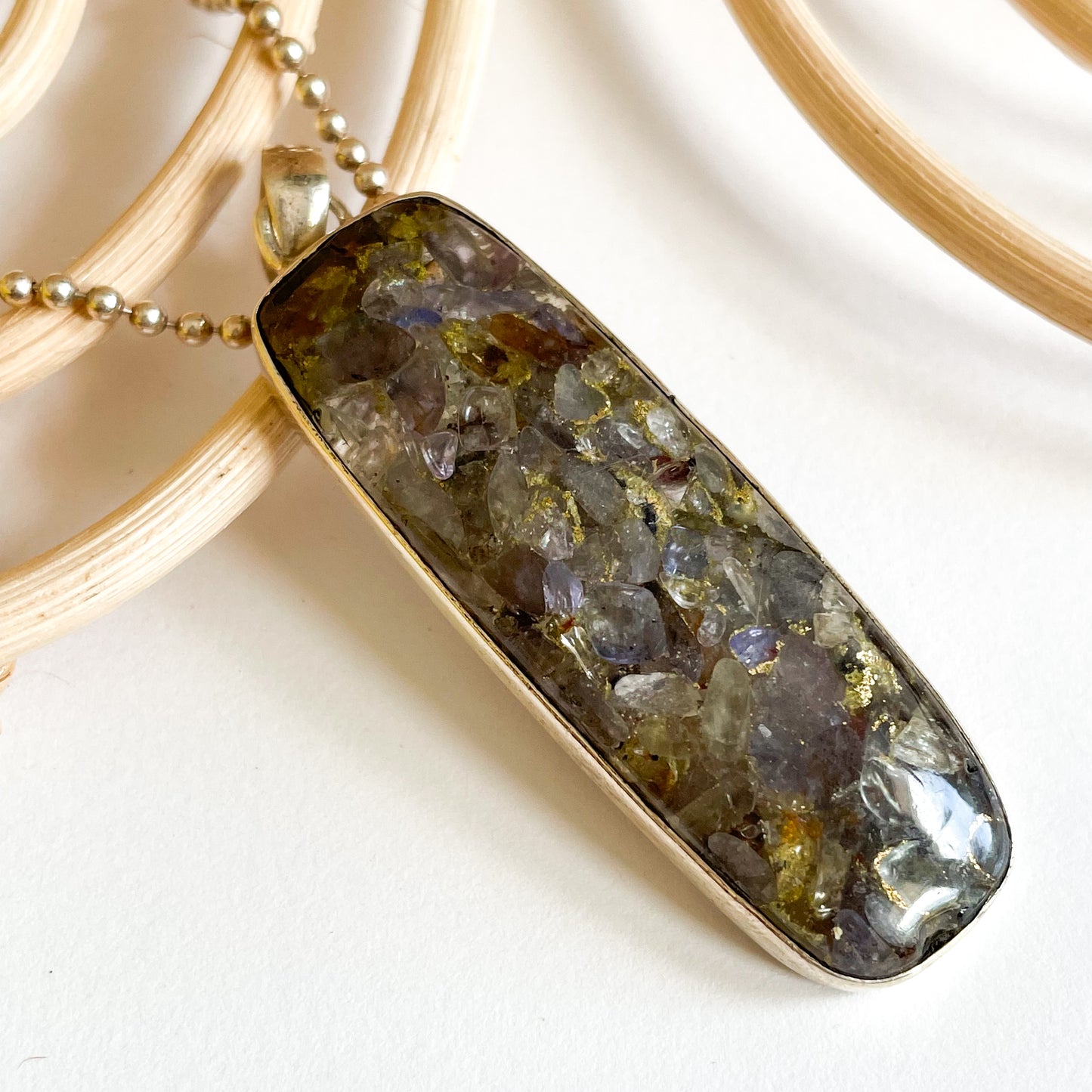 Chrome Tourmaline Pendant - Solid Sterling Silver