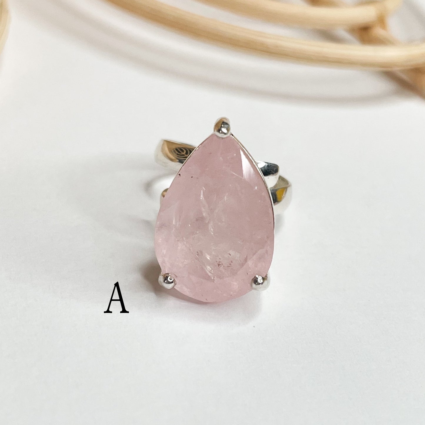 Pink Morganite Prong Ring - Solid Sterling Silver