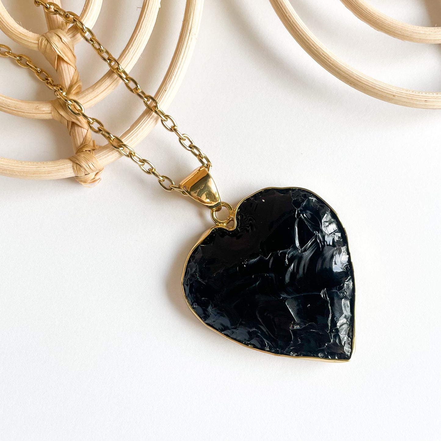 Obsidian Heart Pendant - Alchemia