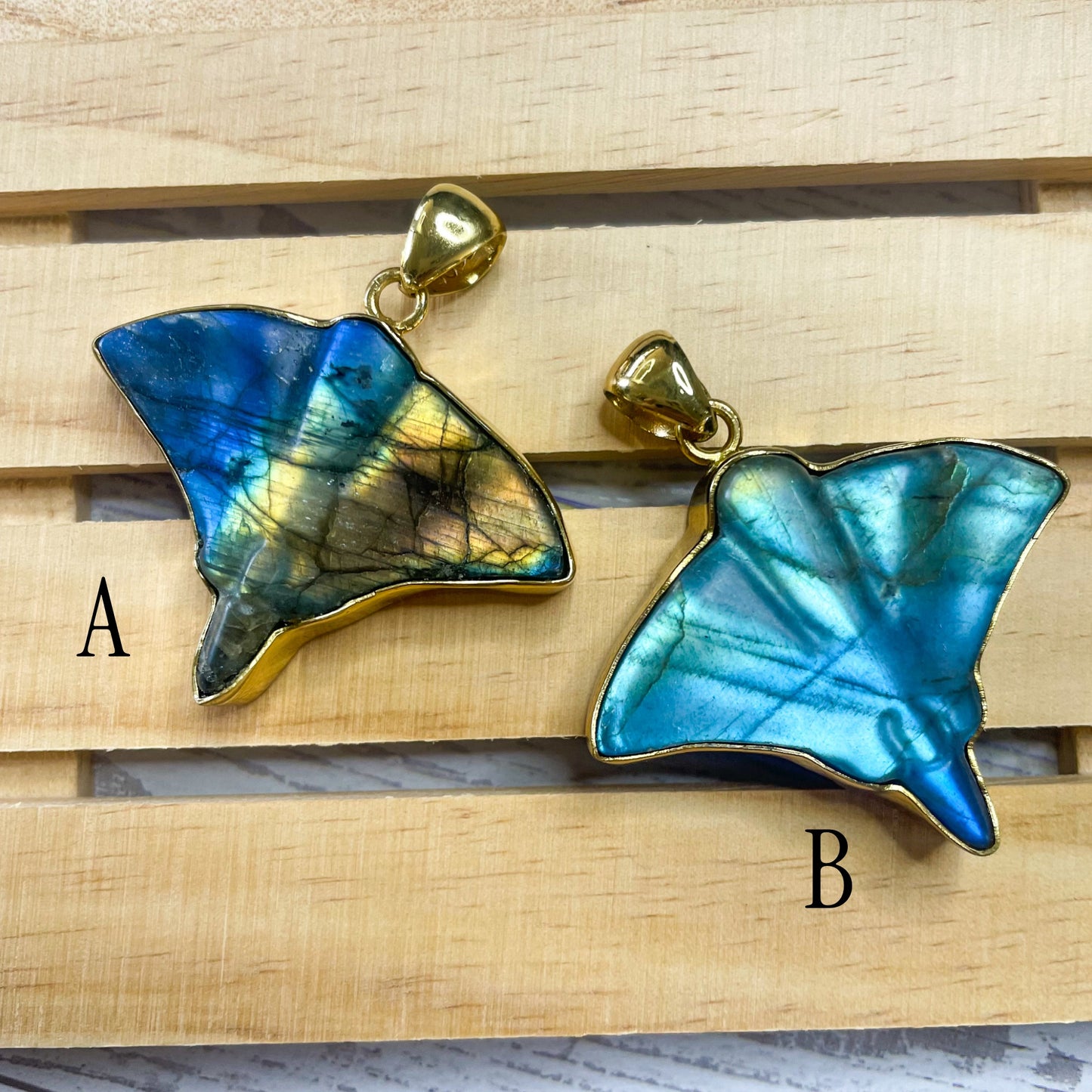 Labradorite Sting Ray Ring or Pendant - Alchemia