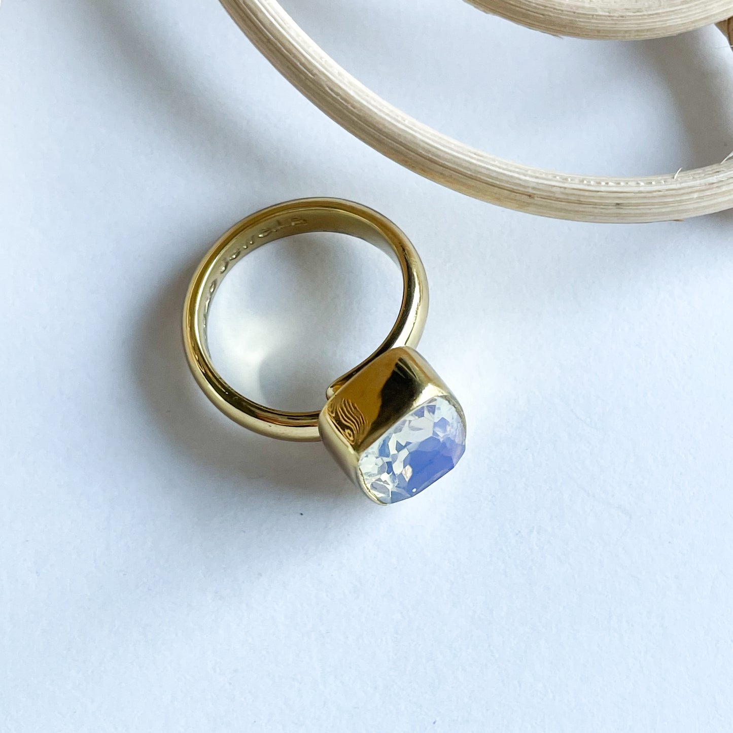 Rectangle Small Opalite Bezel Ring - Alchemia