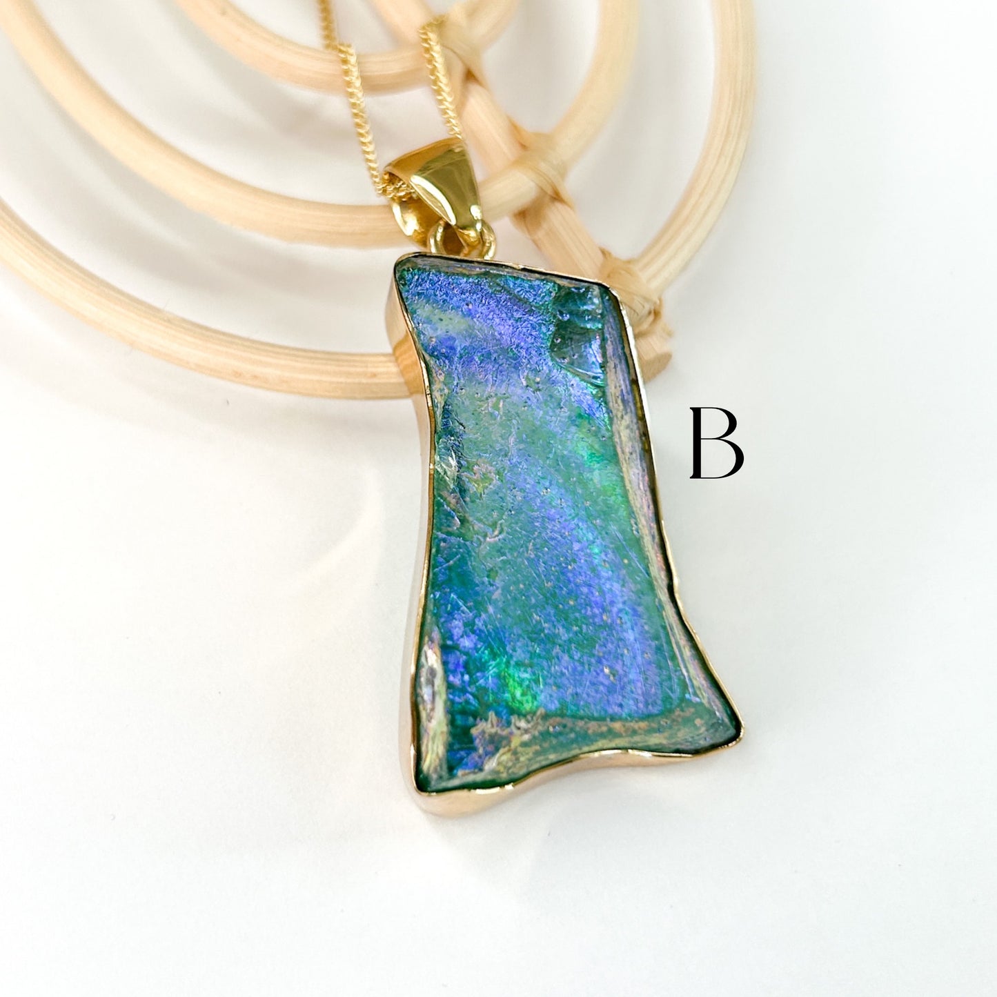 Roman Glass Pendant - Both Metals