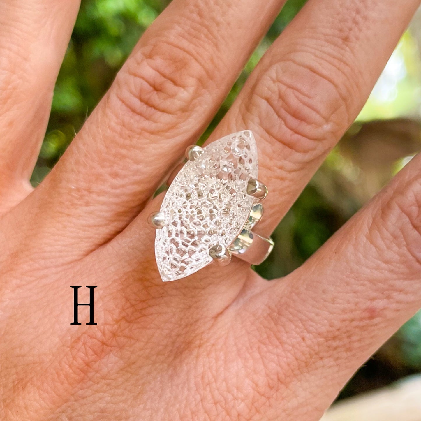Clear Quartz Special Cut Prong Rings - Solid Sterling Silver