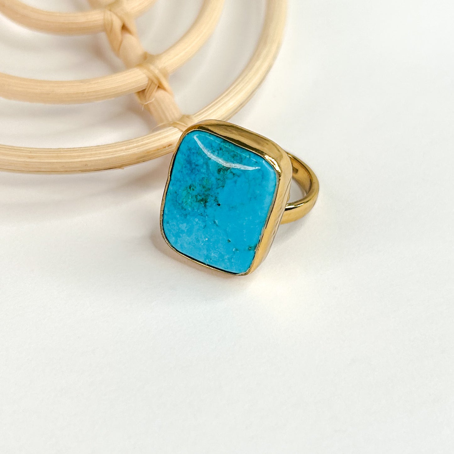 Blue Howlite Square Ring & Pendant - Alchemia