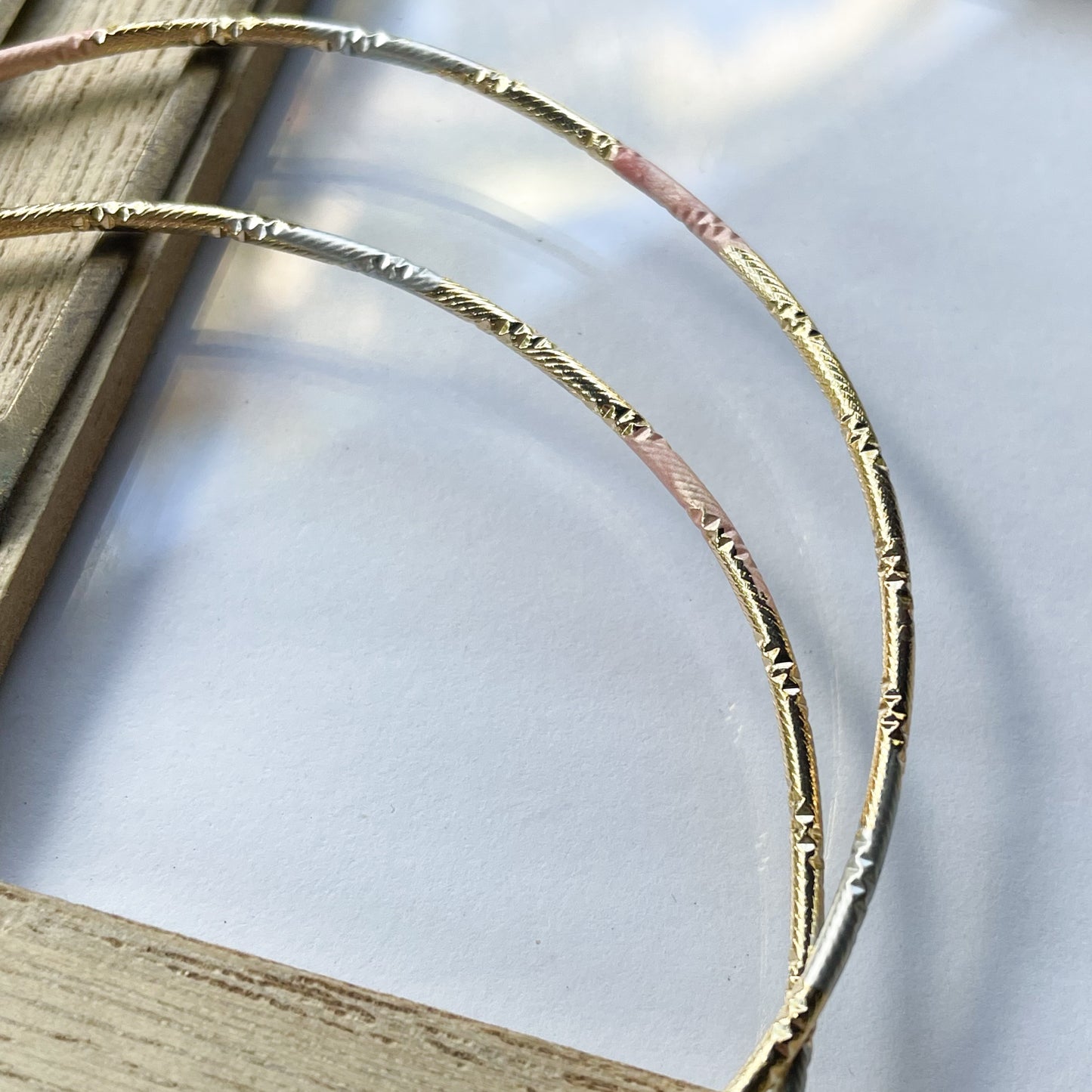 Tri-Color Hoops - 18k Gold Filled