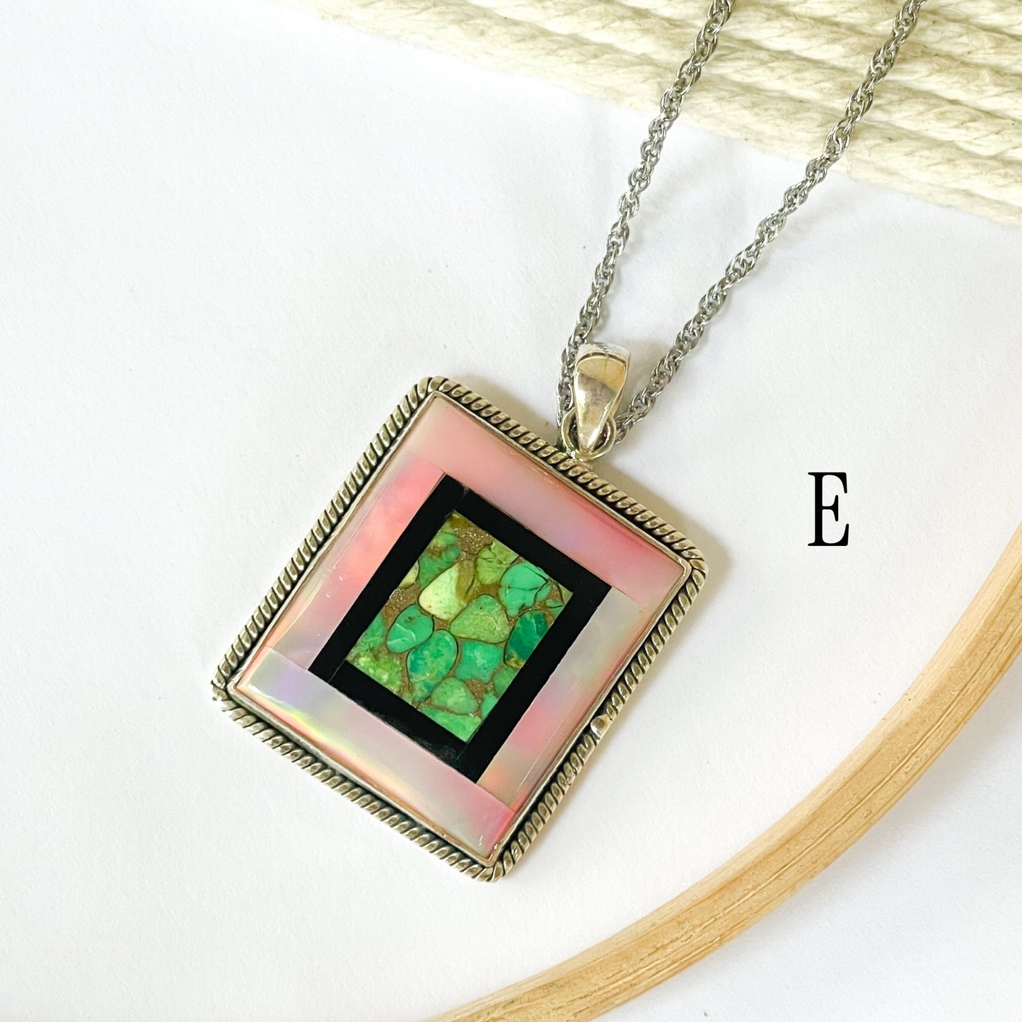 Opal inlay Rings & Pendants - Solid Sterling Silver