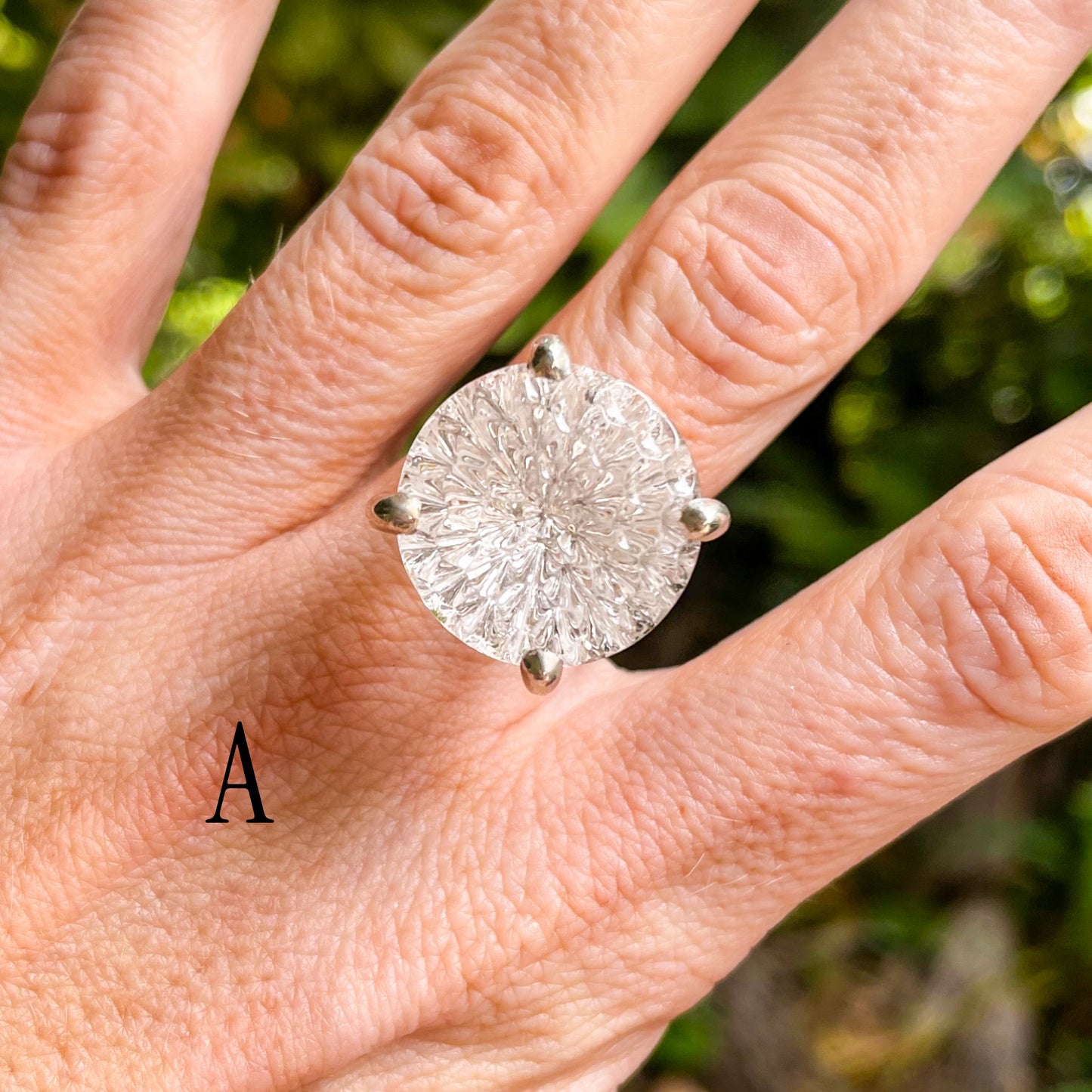 Clear Quartz Special Cut Prong Rings - Solid Sterling Silver