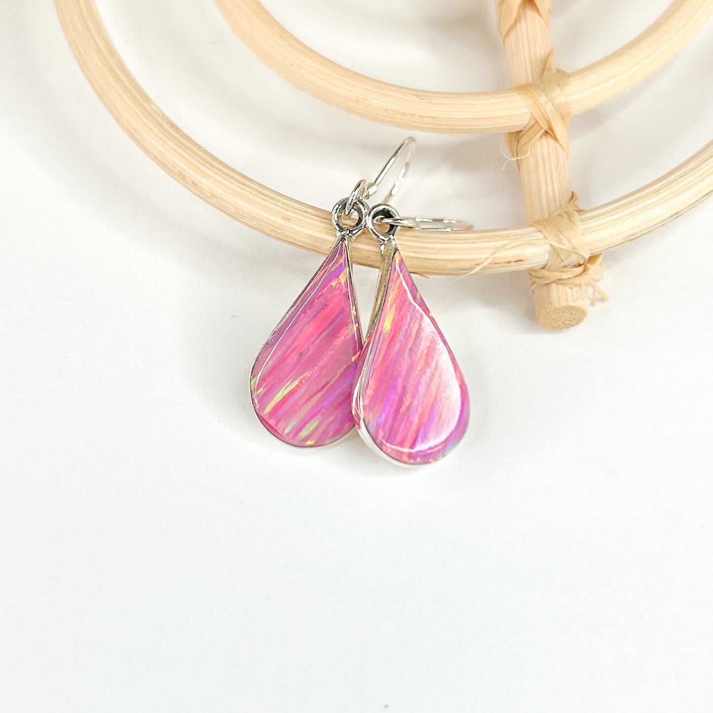 Teardrop Opal Dangle Earrings - SSS