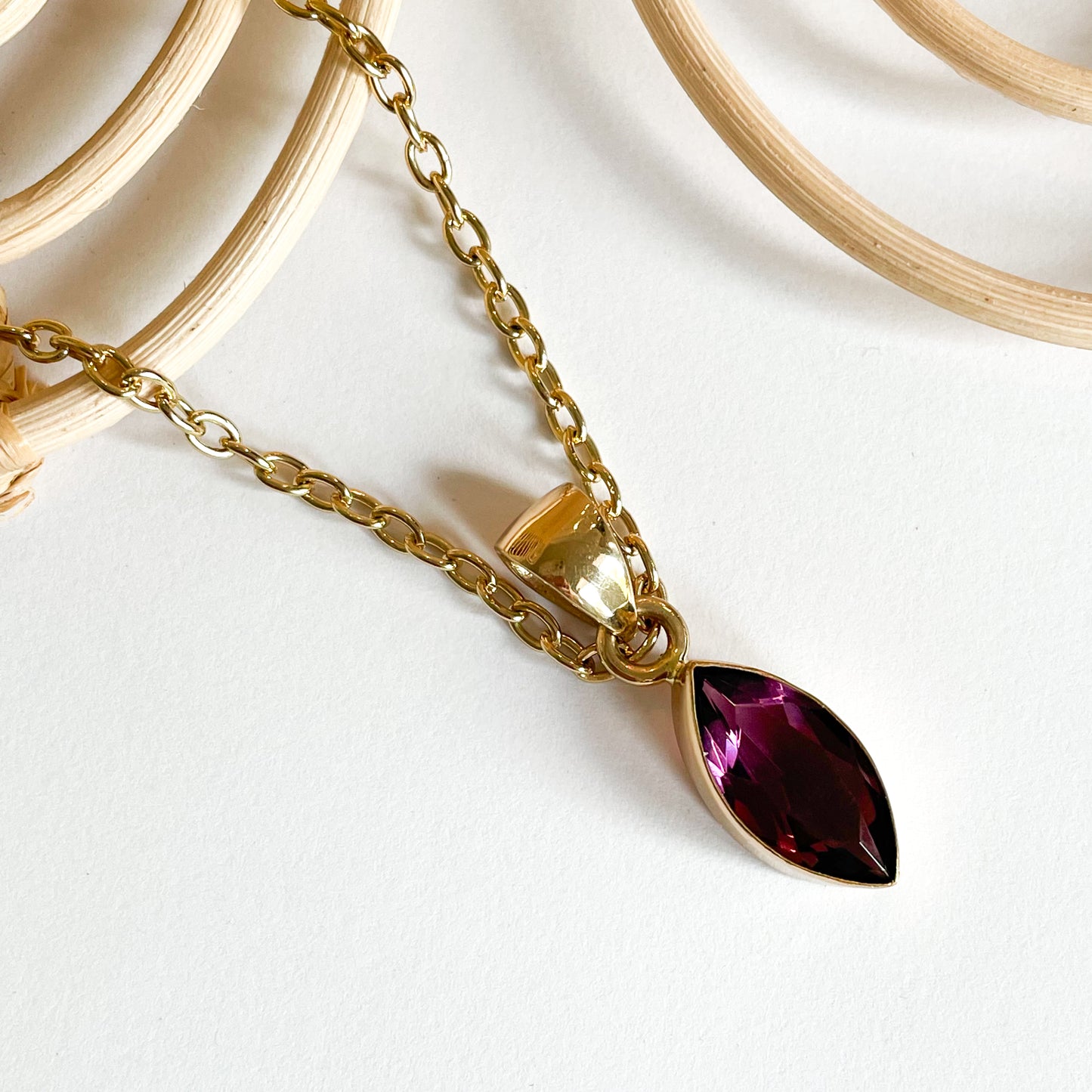 Mauve CZ Marquee Pendant - Alchemia