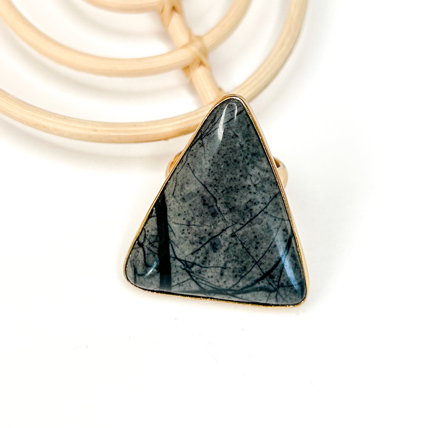Picasso Jasper Triangle Ring - Alchemia