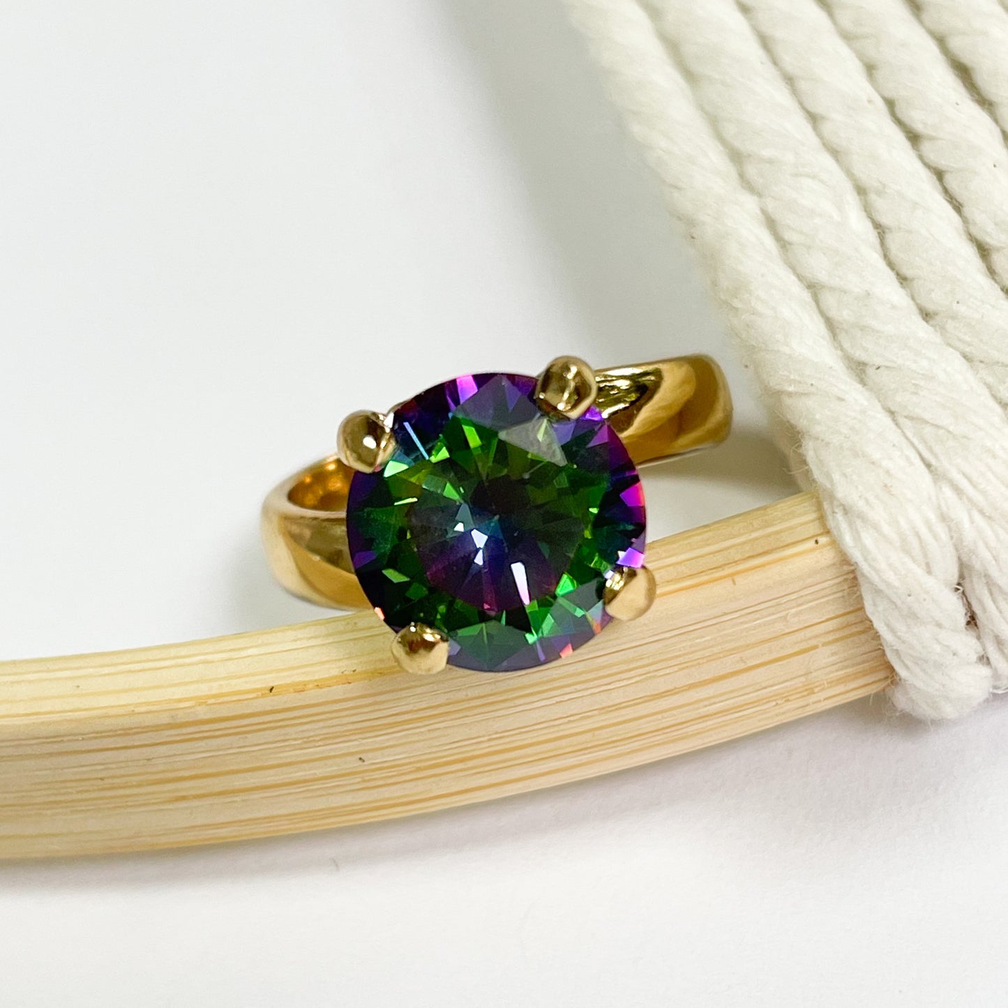 Mystic CZ Prong Ring - Alchemia Gold