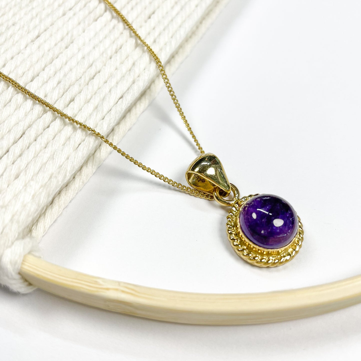 Amethyst Braid Lip Pendant - Alchemia Gold