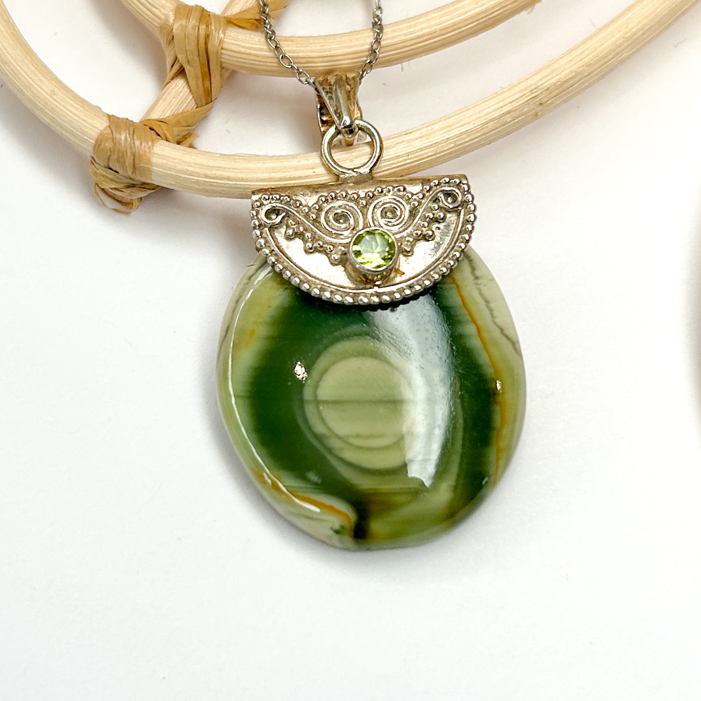 Ocean Jasper Pendant - Solid Sterling Silver