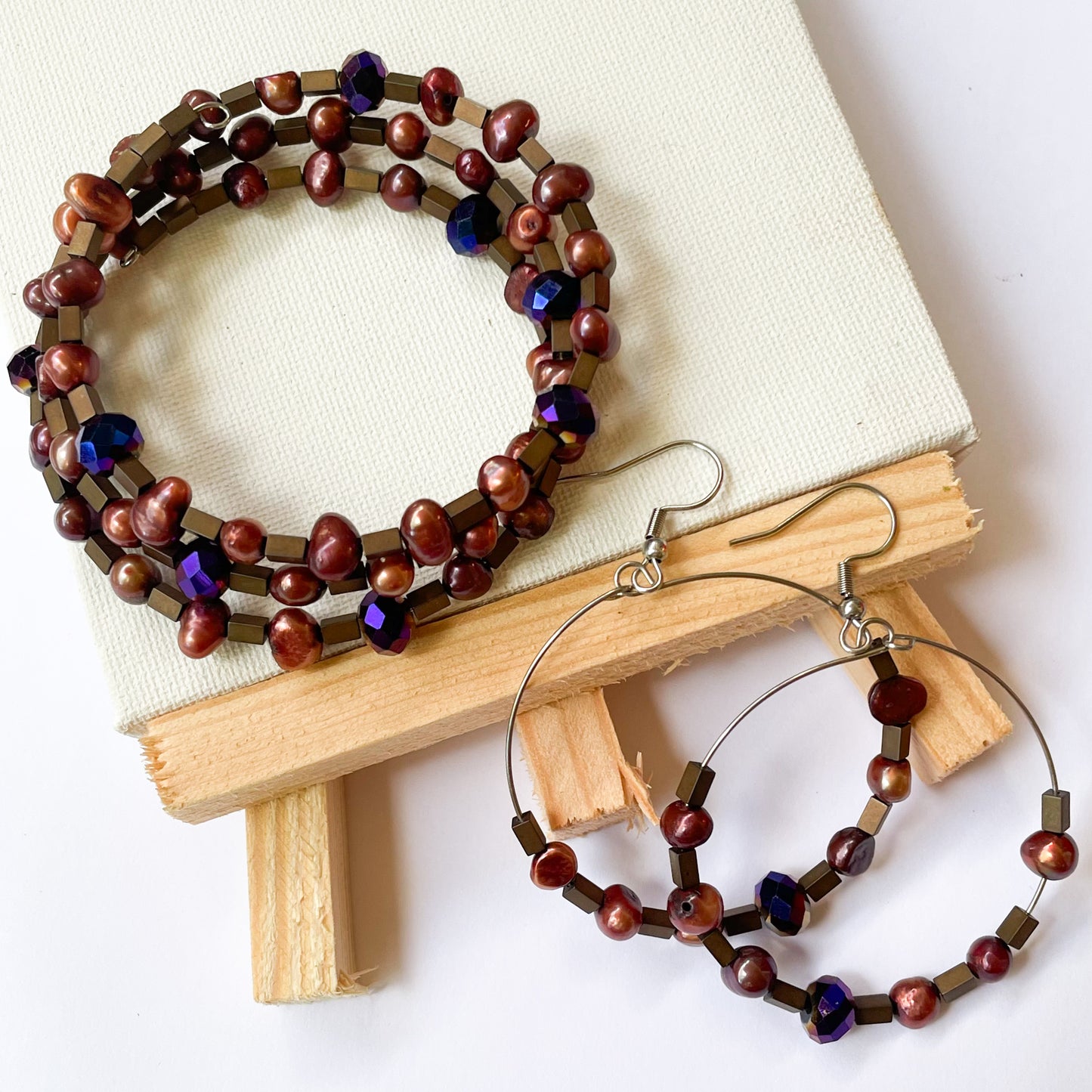 Boho Earrings & Bracelet Wrap Set