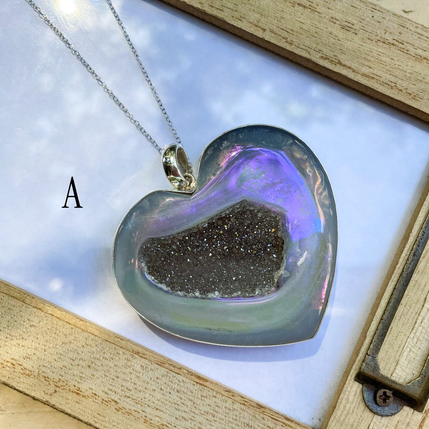 Aurora Statement Heart Pendant - Solid Sterling Silver