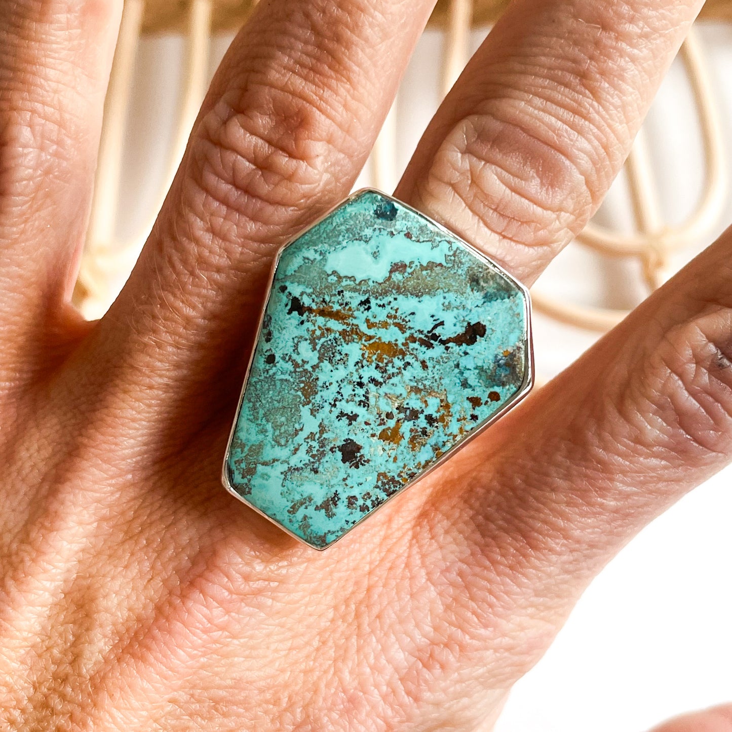 Statement Shattuckite Ring - Solid Sterling Silver