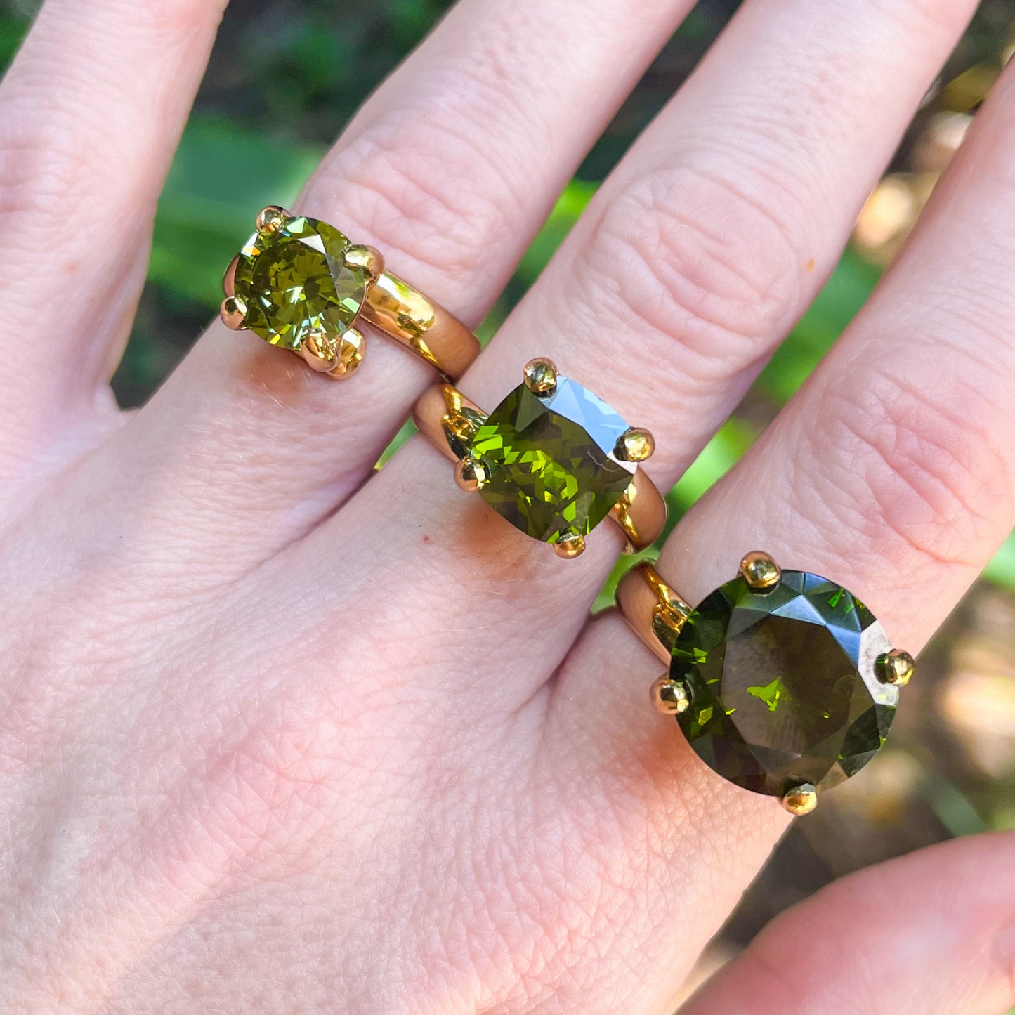 Green CZ Prong Ring - Alchemia