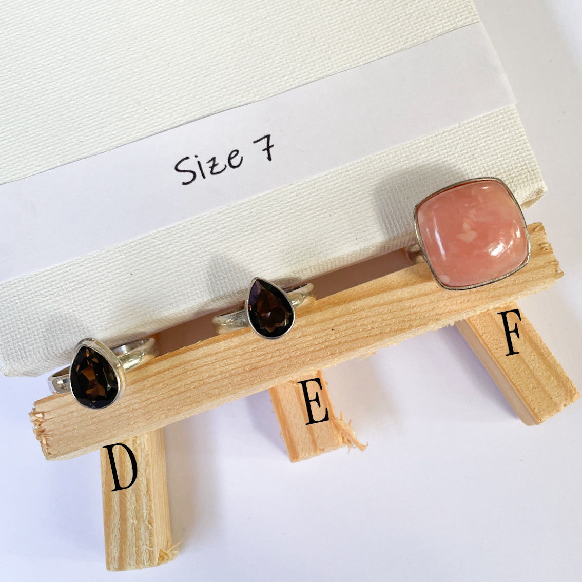 Variety of Stone in Minimalist Size 7 Rings - Solid Sterling Silver