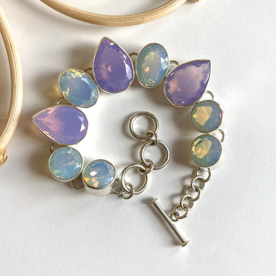 Hydro Lavender Jade & Opalite Bracelet - Both Metals