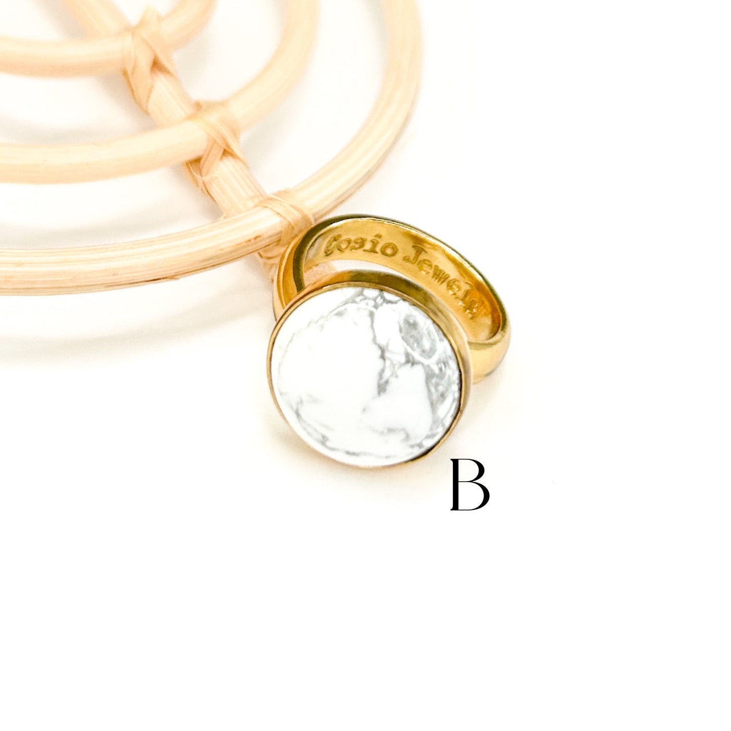 White Howlite Polka Dot Ring Mix - Alchemia