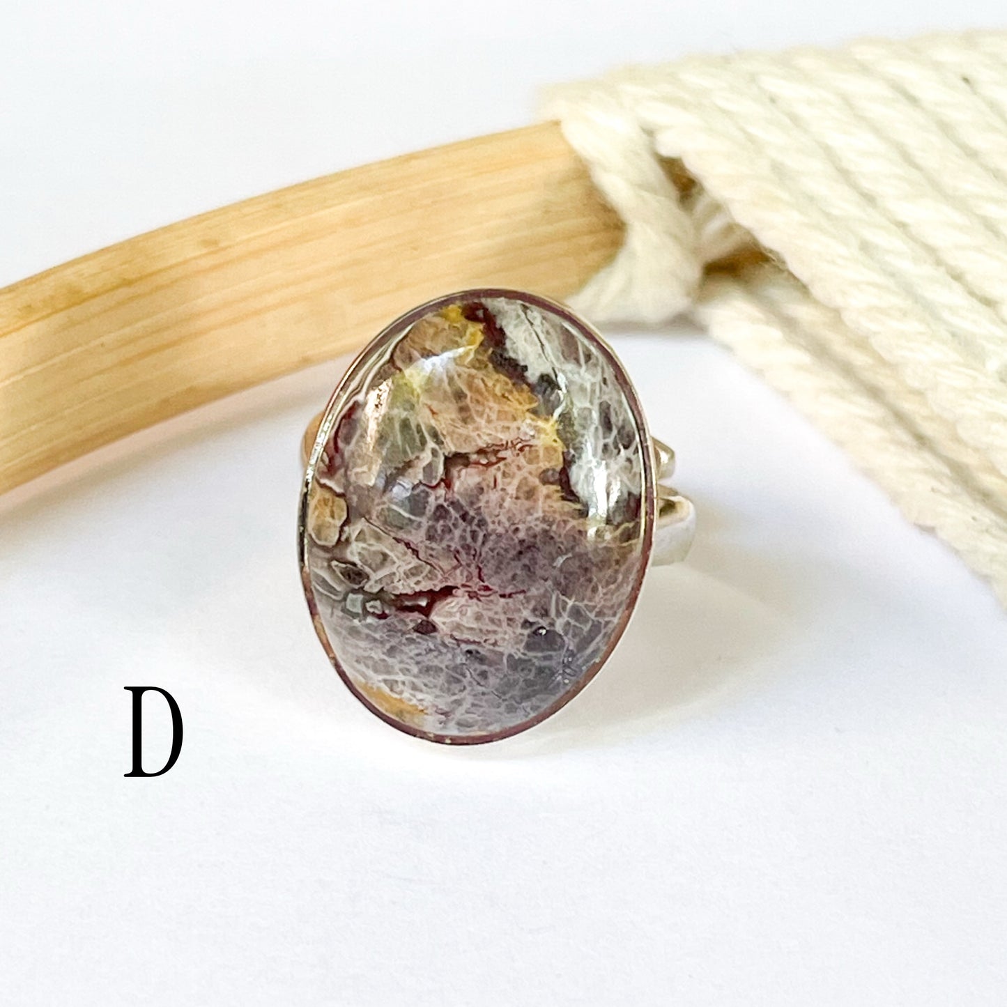 Crazy Lace Agate Ring - Solid Sterling Silver