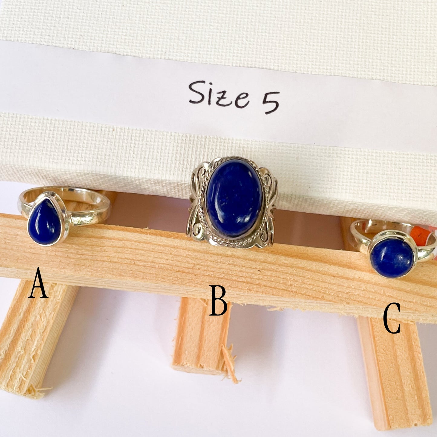 Variety of Stone in Minimalist Size 5 Rings - Solid Sterling Silver