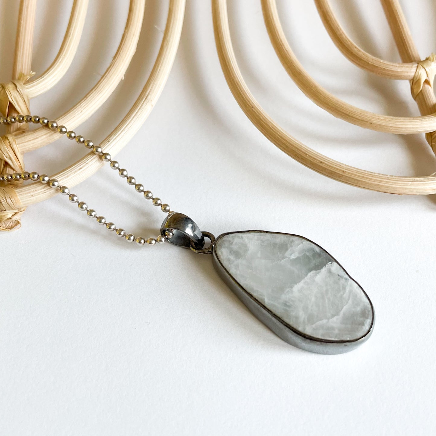 Norwegian Moonstone Pendant - Solid Sterling Silver