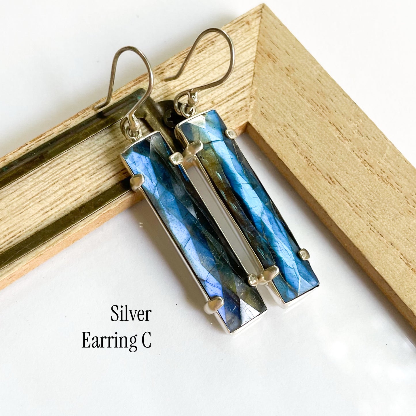 Labradorite Slim Bezel Prong Collection - Both Metals