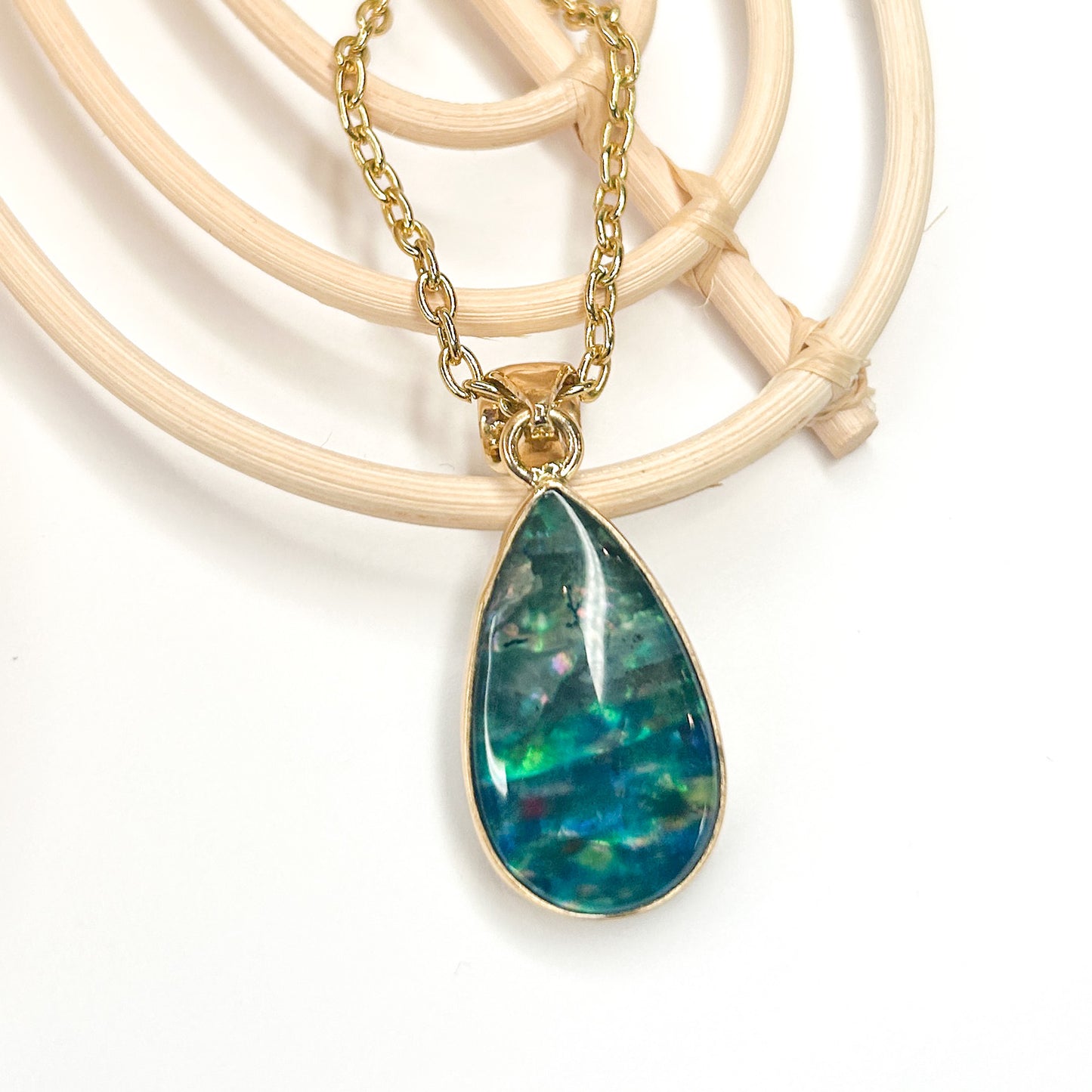 Opal Doublet Teardrop Pendant - Alchemia
