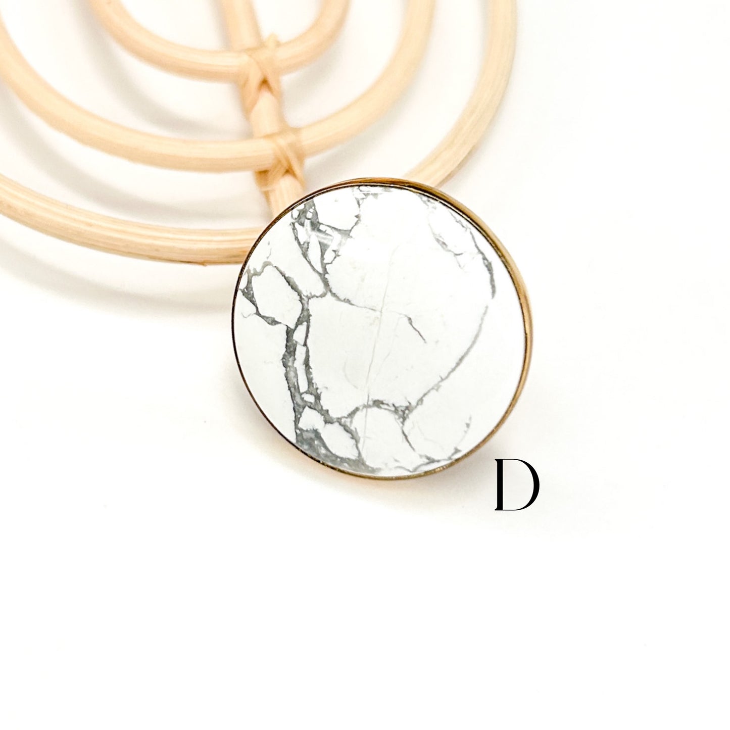 White Statement Howlite Polka Dot Ring - Alchemia