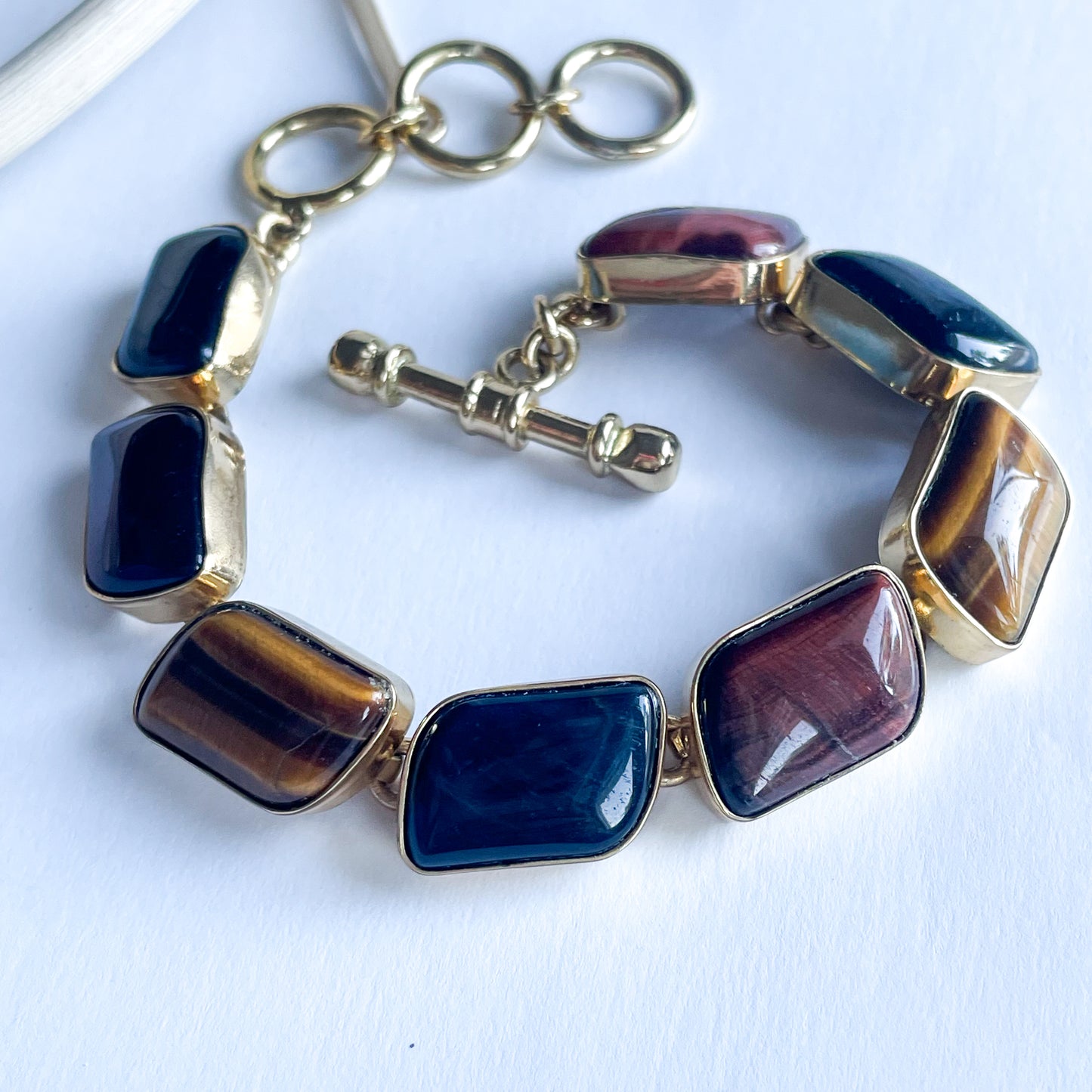 Multi-Color Tiger Eye Bracelet - Alchemia Gold