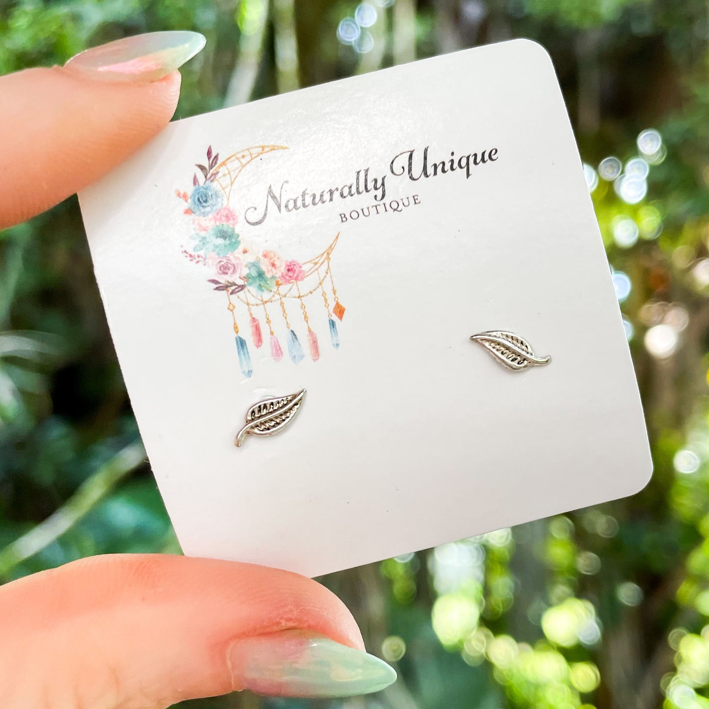 Dainty Leaf Studs - Solid Sterling Silver