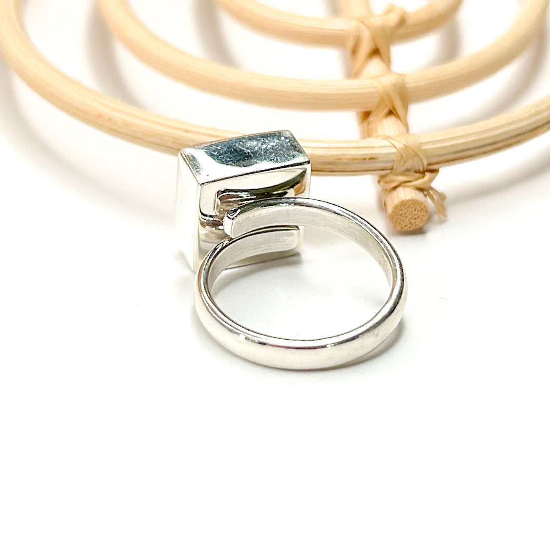 Half & Half CZ Ring - Solid Sterling Silver