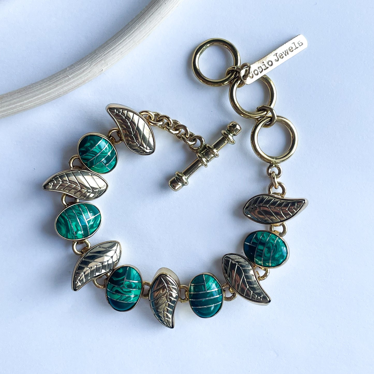 Malachite & Leaf Bracelet - Alchemia
