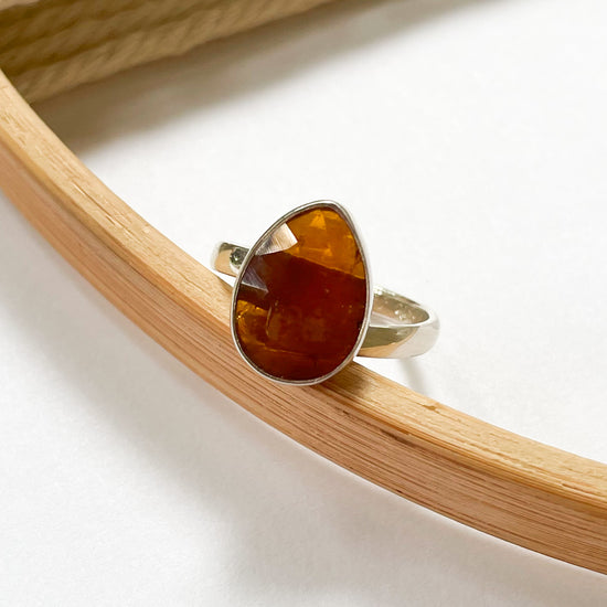 Orange Kyanite Ring - Solid Sterling Silver