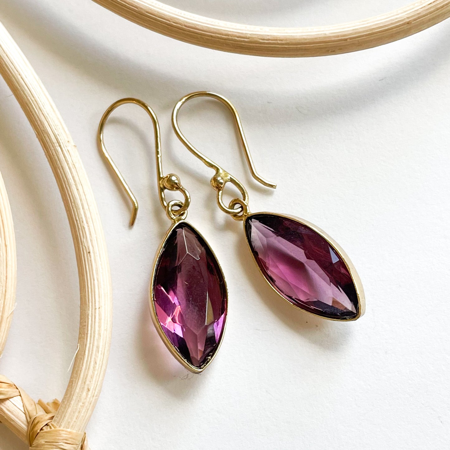 Mauve CZ Earrings - Both Metals