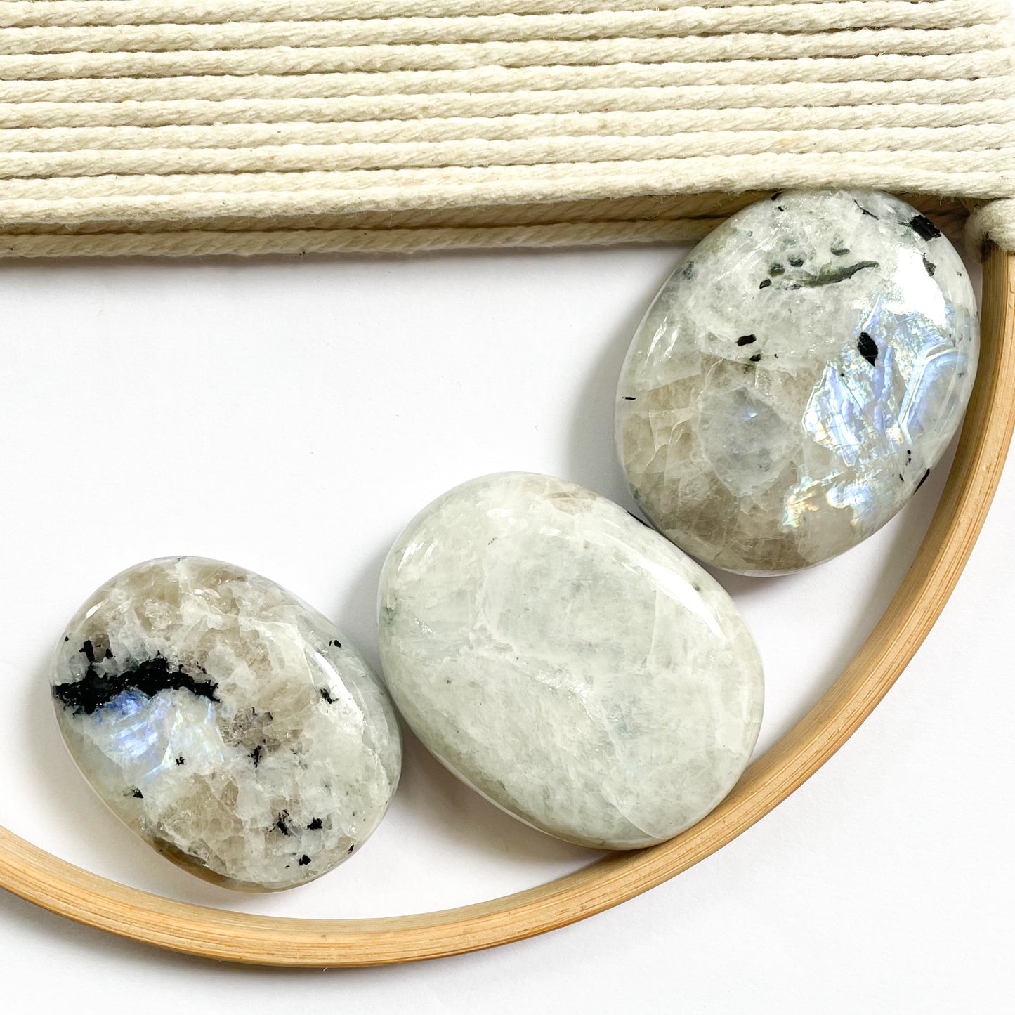 Rainbow Moonstone Palm Stone