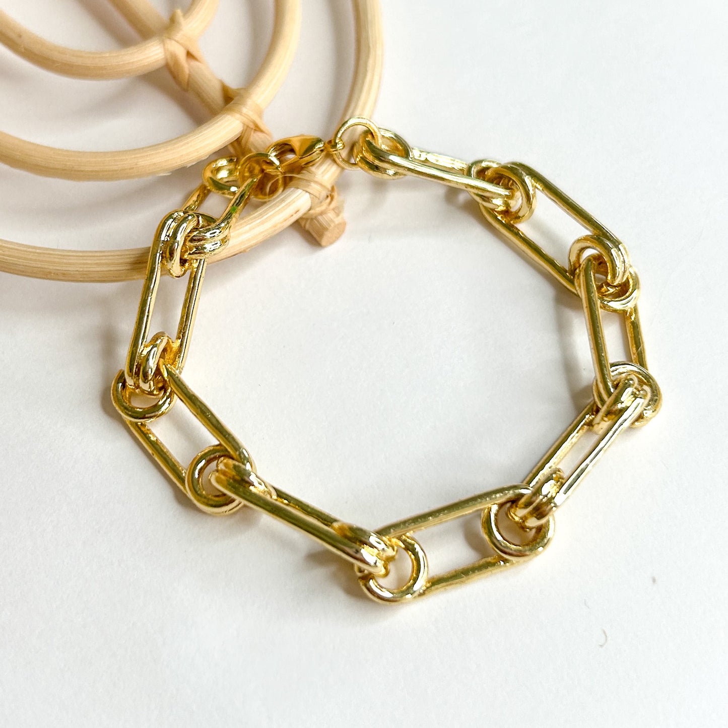 Paper Clip Chunky Bracelet - 18K Gold Filled