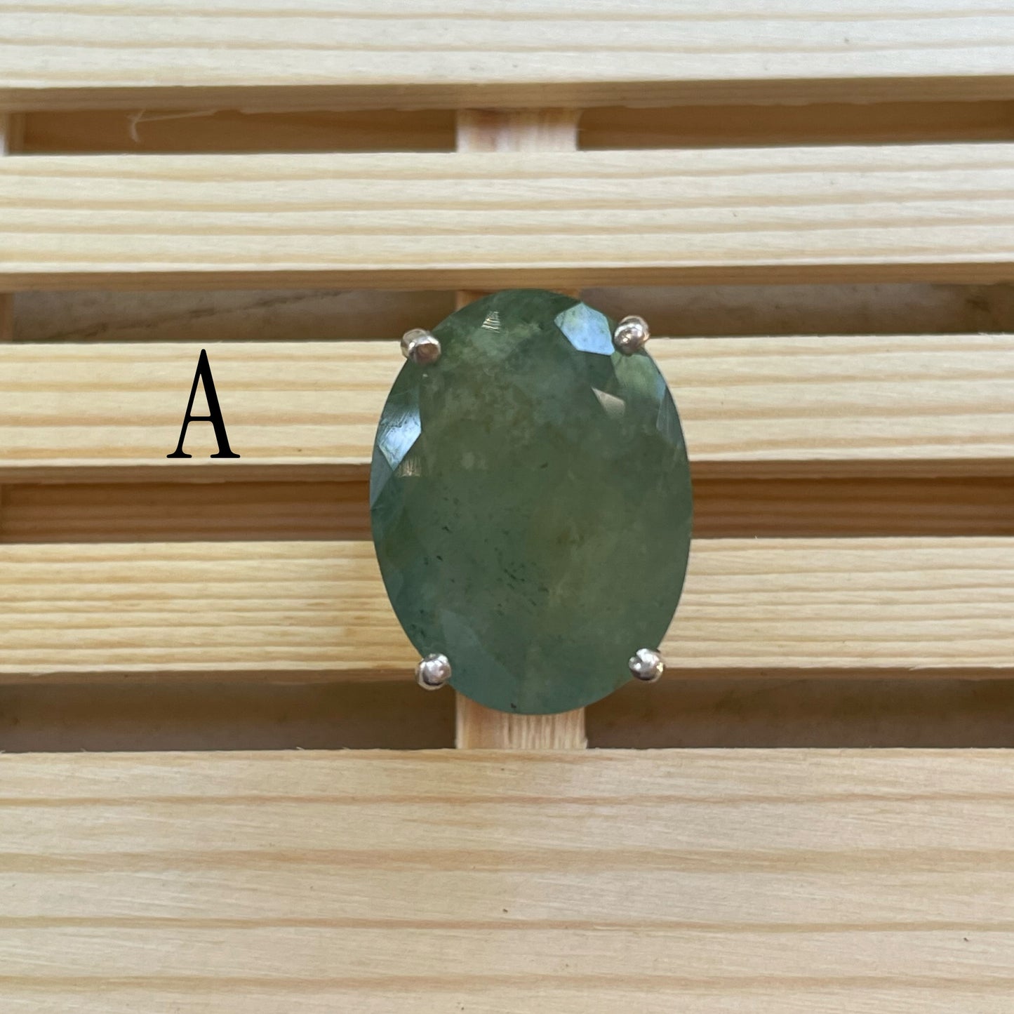 Fluorite Prong Rings - Solid Sterling Silver