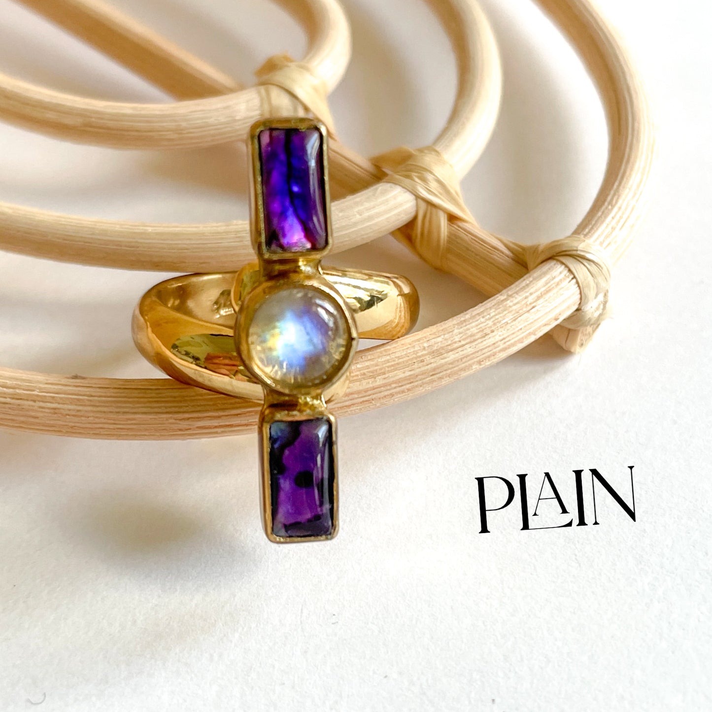 Purple Abalone & Moonstone Dainty Crawler - Alchemia